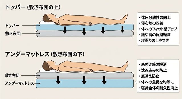 アンダーマットレスとトッパーの違い
