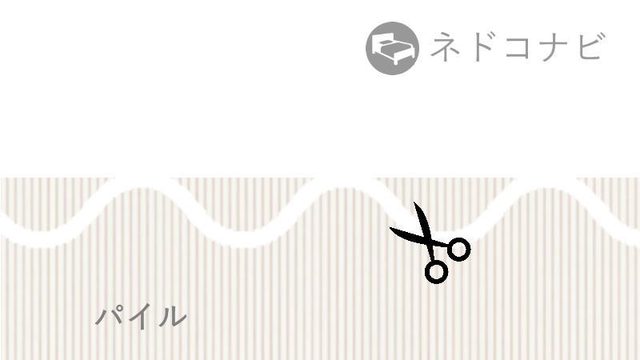 もこもこ毛布のラビットファーはパイルをカットして波型にする